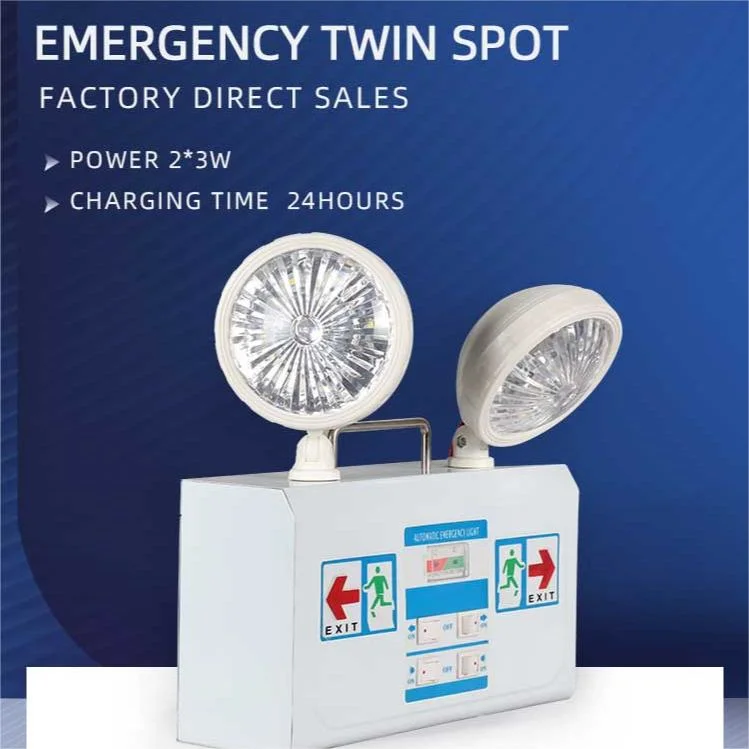 3 Hours Battery Duration Non Maintained Rechargeable Emergency Fixture with Twin Floodlights