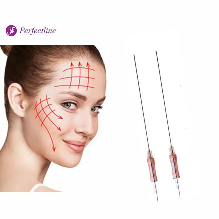 Elevación de cejas Facial Cog tipo L Aguja sutura absorbible Pdo de la cirugía las roscas