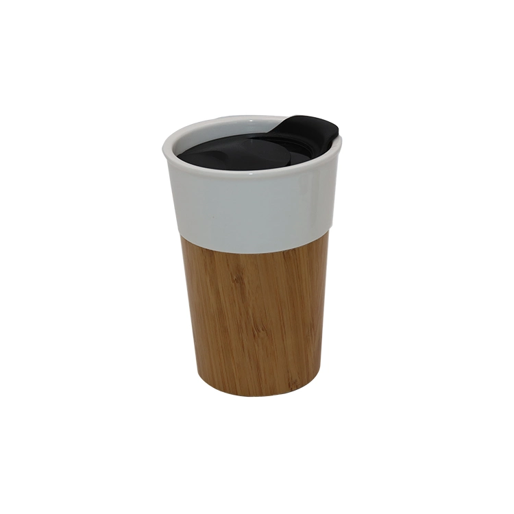 Bamboo Ceramic Coffee Mug with Silicone Lid