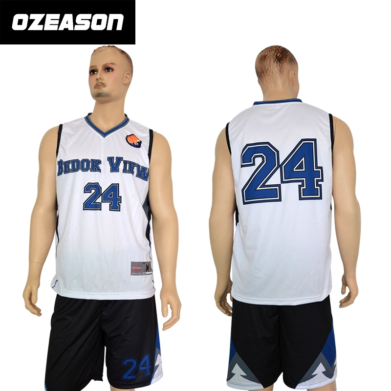 Custom Sublimation Print Logo White Basketball Uniforms Reversible New Basketball Jersey