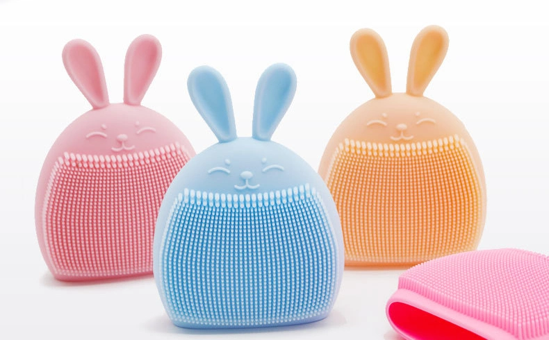 Silicone Rabbit Soft Hair Face Massage Cleanser Brush for Baby Adult Bath Beauty Only