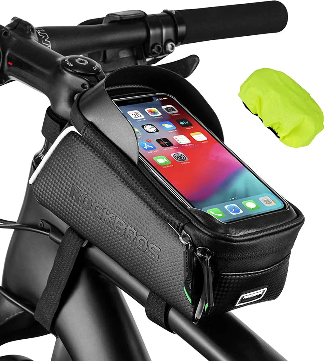 El bastidor delantero bicicleta impermeable Bolsa de accesorios soporte para teléfono compatible tubo superior Bolsa de bicicleta bicicletas