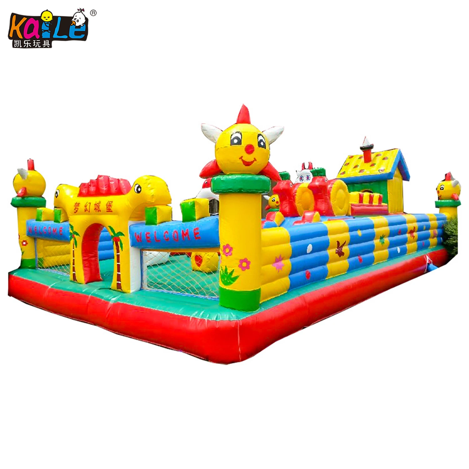 Beautiful Design Amusement Park Kids Castle Inflatable Candy Bounce House Stair Slide