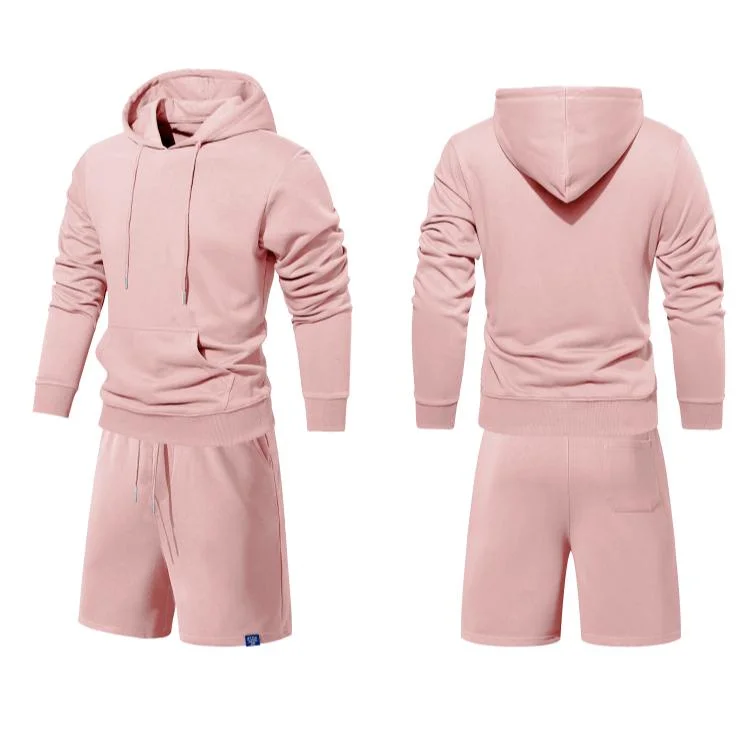 Al por mayor Unisex Sport algodón Moda Tracksuit OEM Sudadera con capucha de verano Juego de trotar conjunto de peleles deportivos de algodón transpirable