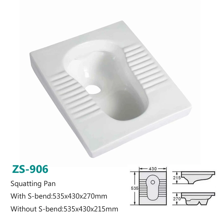 Hot Sales Rectangle Shape Squatting Pan Toilet Ripple Bathroom Sanitary Ware Toilet Wc Squat Pan Ceramic Squatting Pan