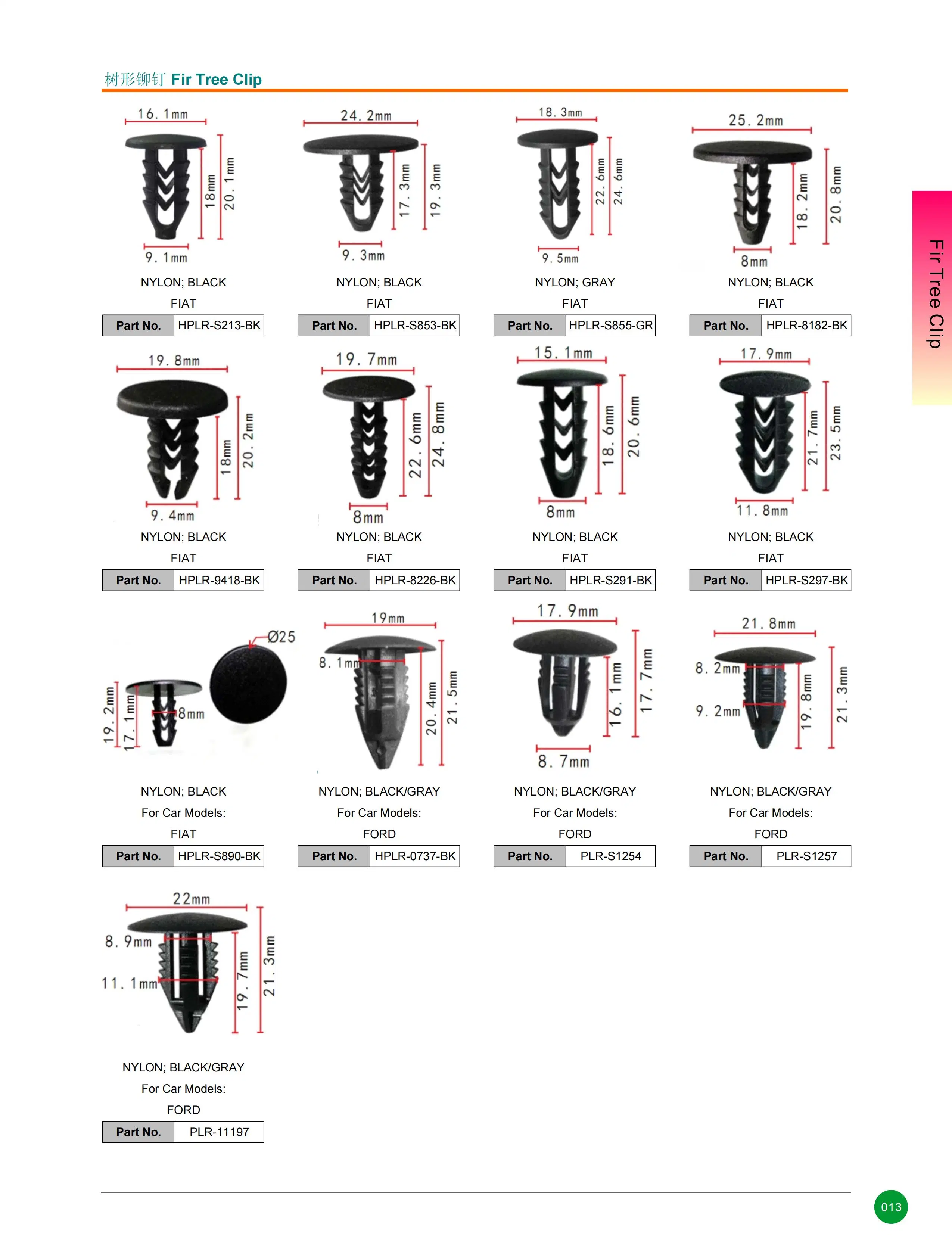 Peças de automóvel de topo nylon/metal/plástico/POM/PP rebite automático/porcas/parafusos/parafusos/clipes de árvore/tipo de encaixe do para-choques Fixadores de retenção de fecho de encaixe