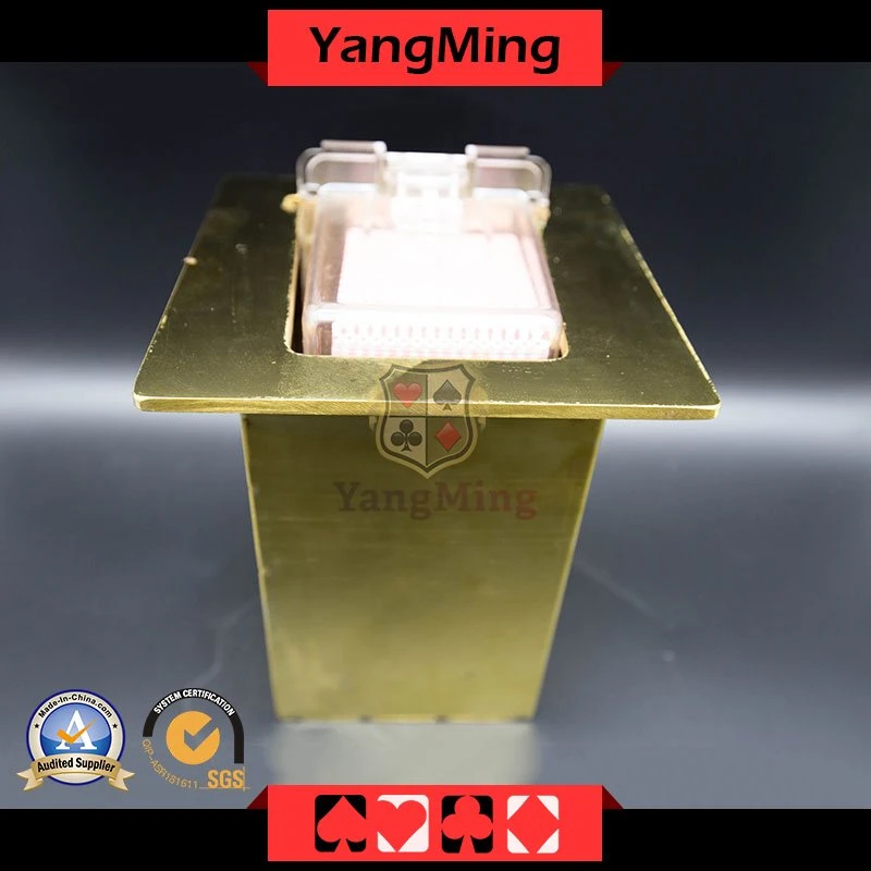 Stainless Steel Poker Tray 8 Deck Cards Table Gift Box Casino Poker Table Playing Card Holder Ym-Cx01