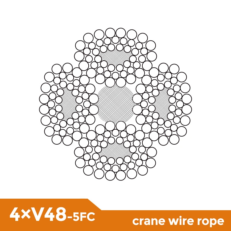 4*V39 4xv39 5FC Steel Wire Cable Luffing Rope for Crawler Crane K4*39s K4X39s ISO2408