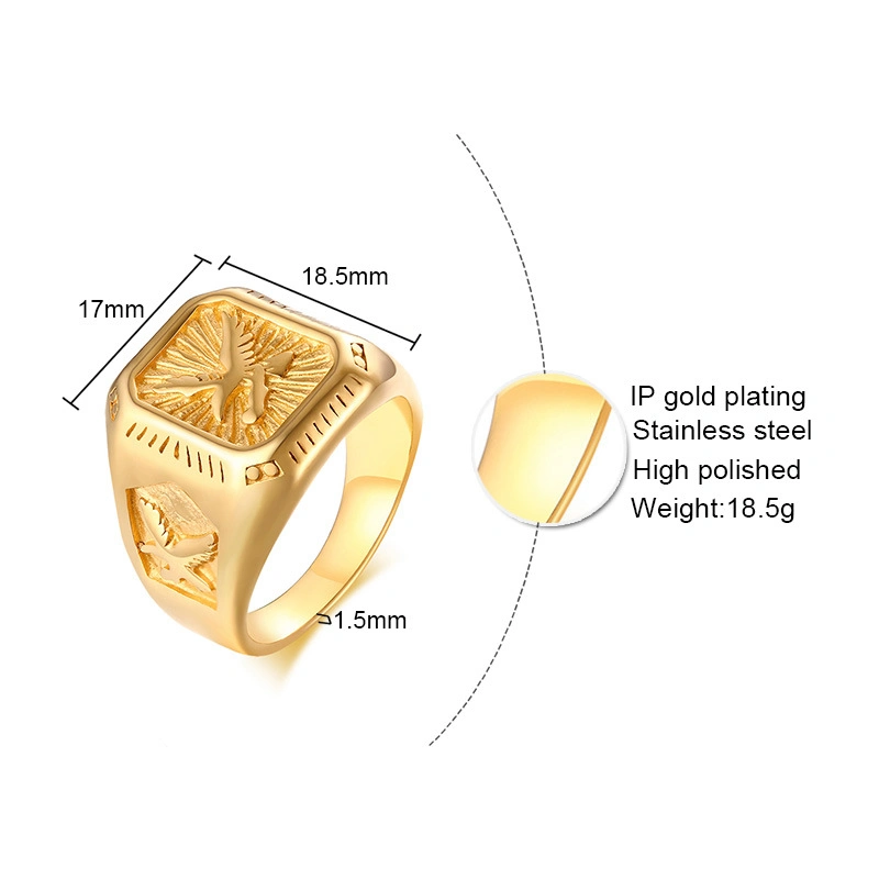 El Águila de acero inoxidable el anillo de oro al por mayor de estilo euroamericana Anillo de los hombres