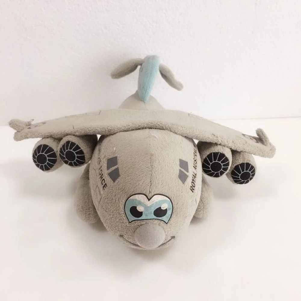 Lovely Cute Plush Fly Air Plane Toys with Grey Printed