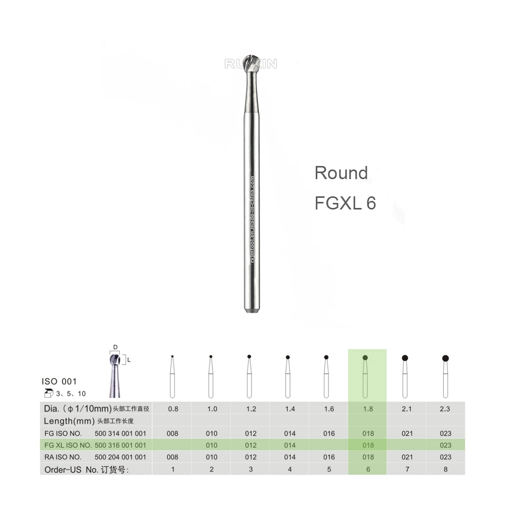 Best Quality Dental Rotary Instruments Factory FGXL Shank Ball Surgery Carbide Drill FGXL-6