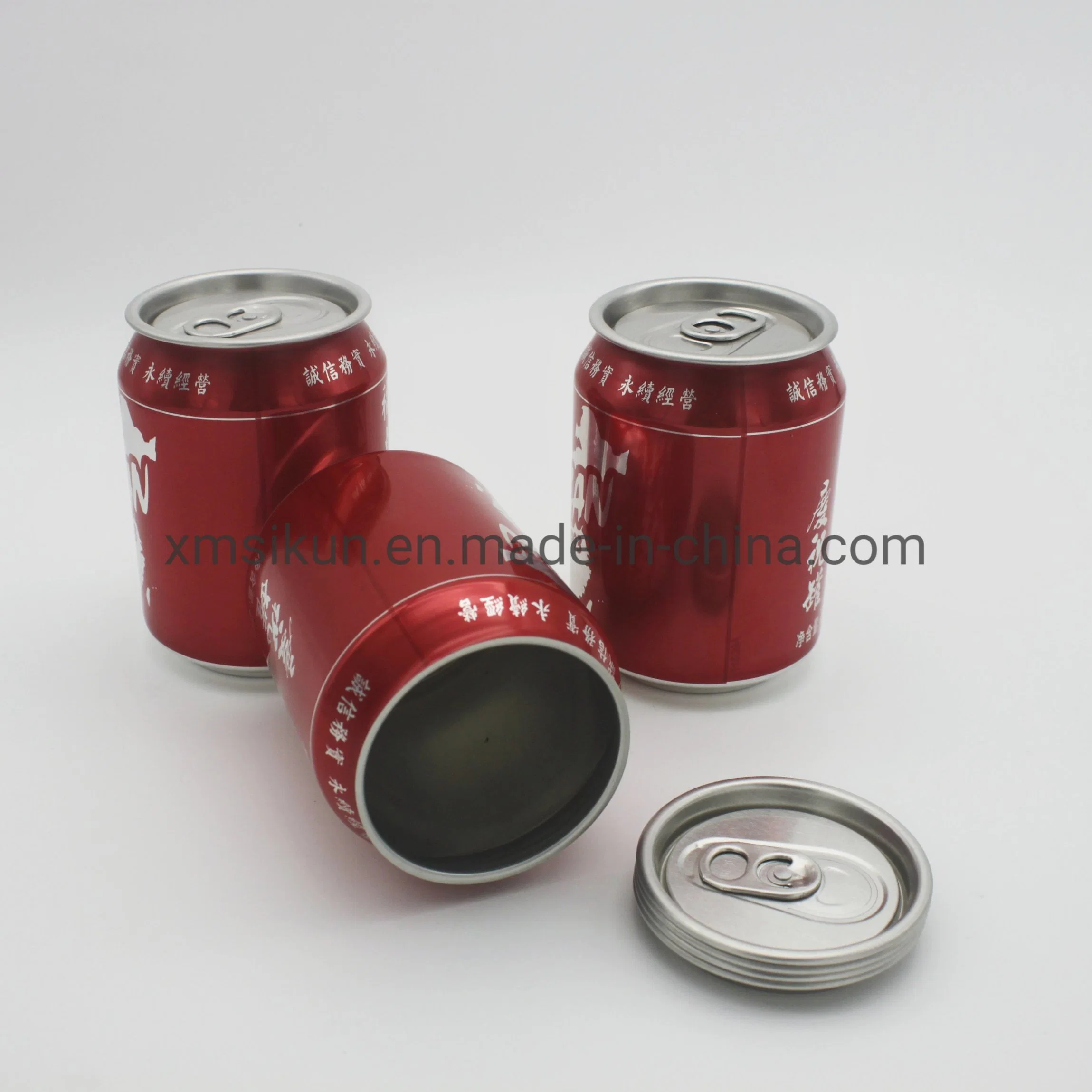 Lata de alumínio vazia de grau alimentar de alta qualidade com tampas de alumínio Embalagem com lata de cerveja Stubby de 250 ml
