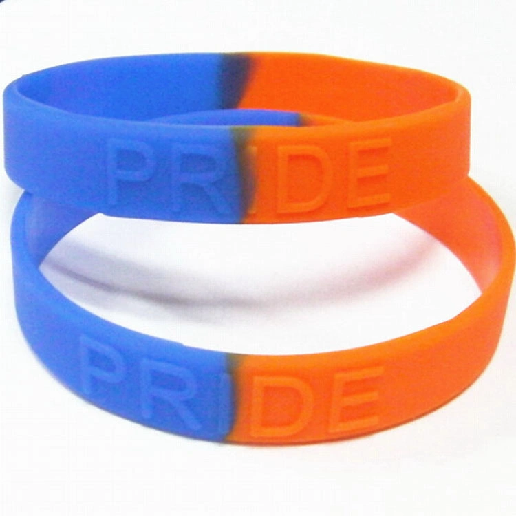 Bulk Cheap Gym Round Hand Bands Cheap Silicone Logo Embossed Bracelet