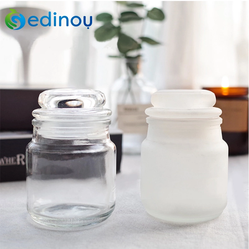 Clear Candle Holder Scented Soy Wax Candle Gift Set with Glass Lid