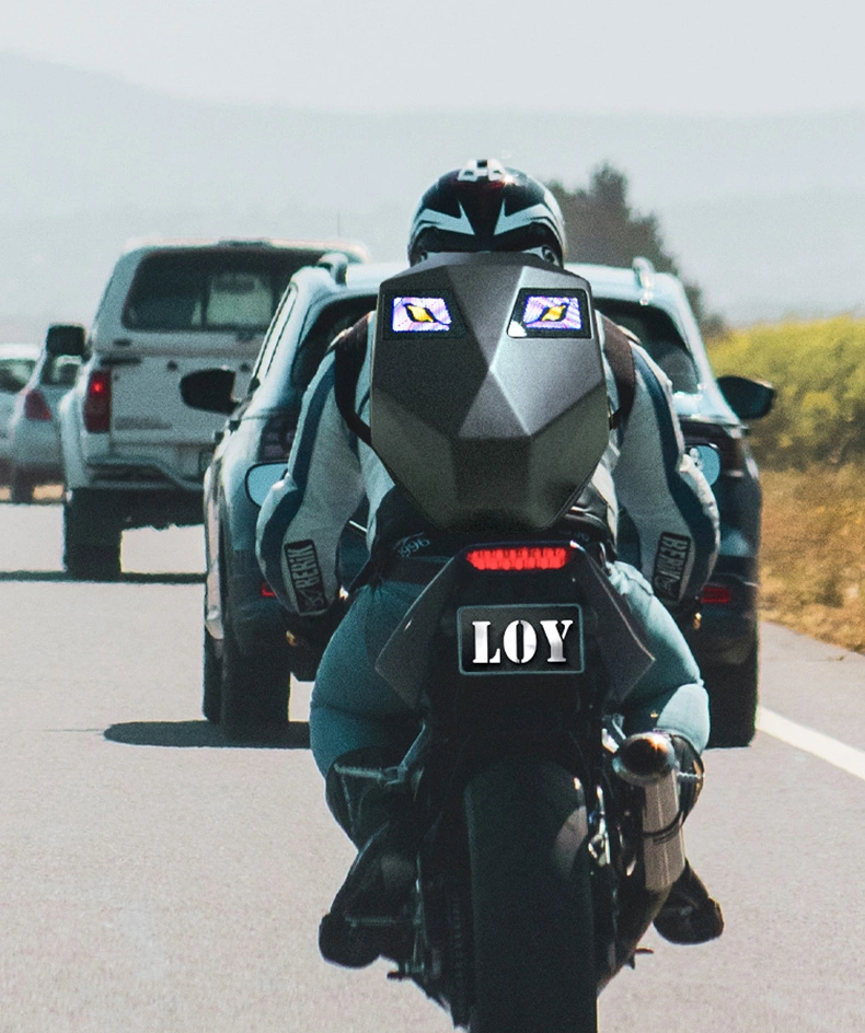 Runpro 2023 Motocyclettes Riding LED Sac à dos Chevalier Bluetooth APP Contrôle Étanche Coque Dure Sacs à Épaules