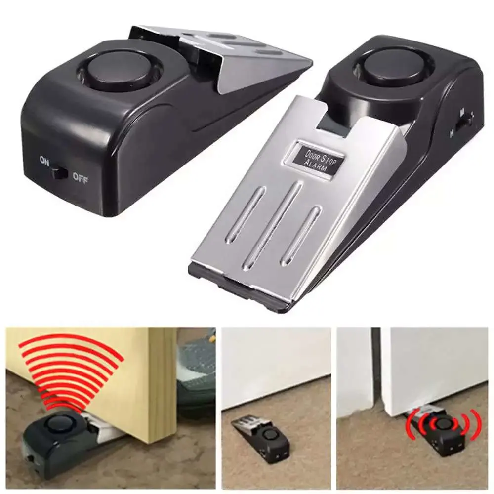 Home Security Door Stop Alarm 120dB for Home Traveling Doorstop Safety Tools