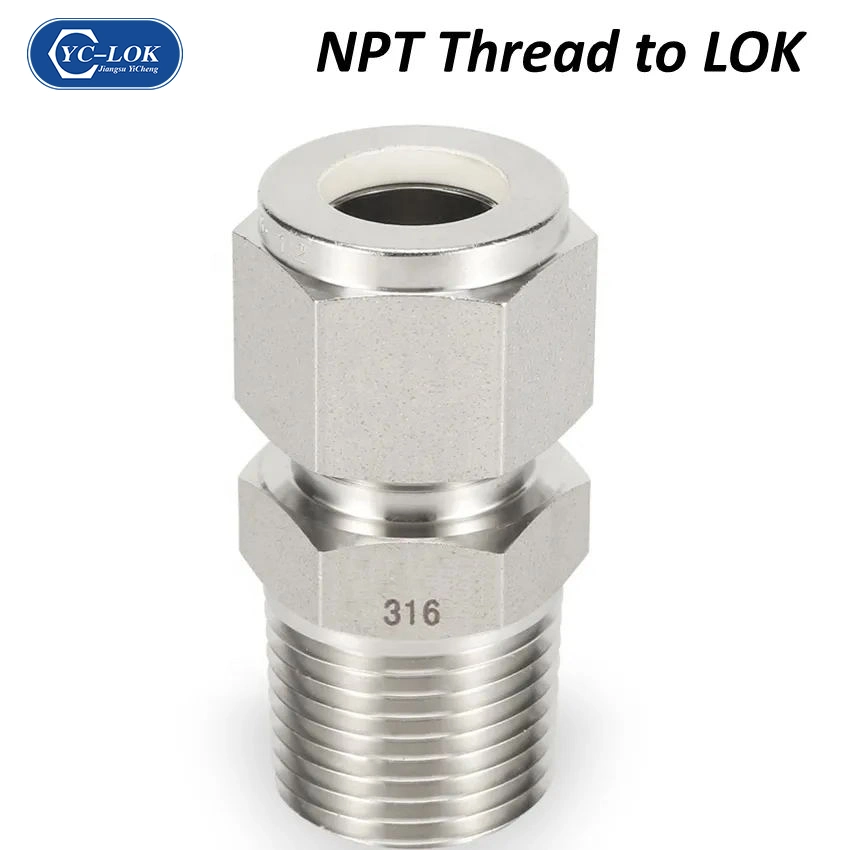 NPT Stainless Steel Tube Fitting Inoxidable Union Instrument Male Connector Compression Fitting