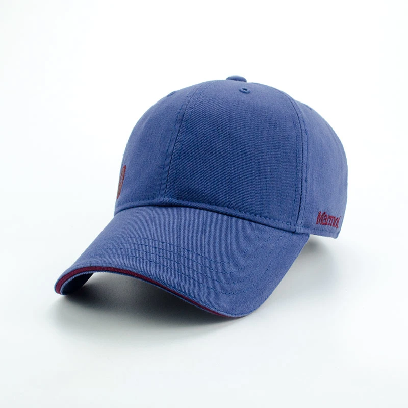 Twill Cotton Baseball Cap with 3D Embroidery and Leather Back Closure Fashion Golf Sports Hat