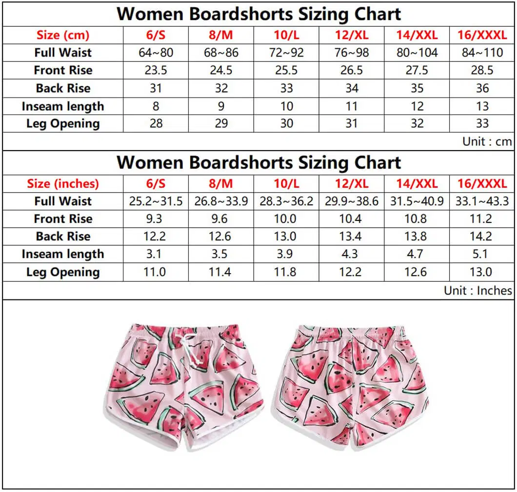 Custom Black Women Plus Size Sublimation Swimming Clothing Surf Beach Board Shorts Soft Fabric Casual Wear