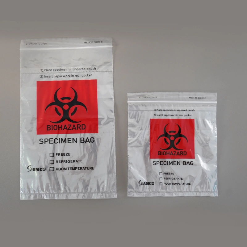 Environmentally Friendly PE Zip Lock Bag Bio Hazard Sample Specimen Transport Bag