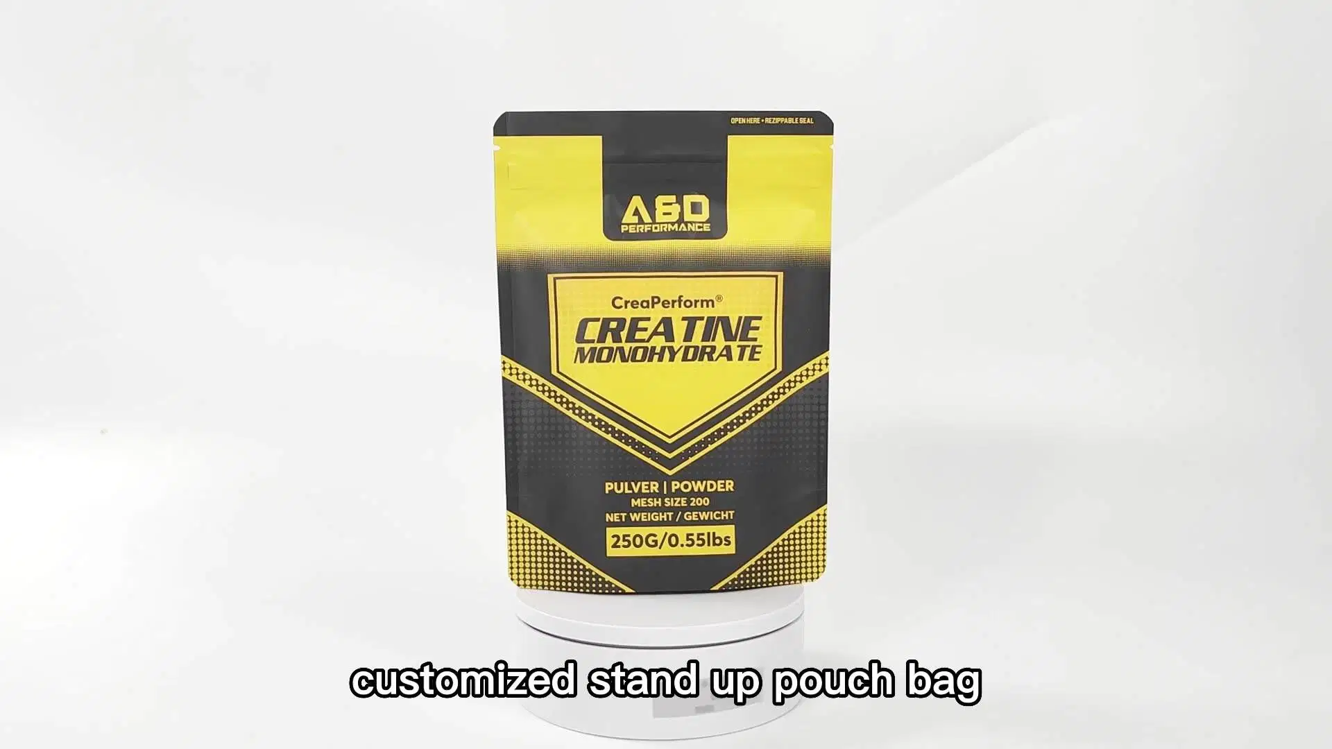 Custom Printed Multilayer Doypack Plastic Stand up Zip Lock Pouch Powder Whey Protein Packaging Bags