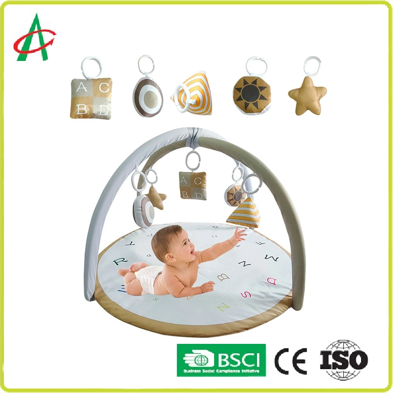 New Baby Cloth Art Fitness Rack Baby Round Game Blanket Puzzle Multi-Function Ring Bell Toy Gift