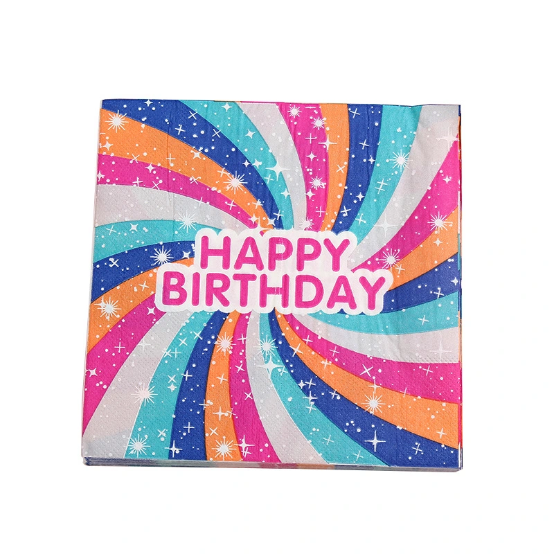 Cartoon Happy Birthday Customized Printing 2ply Paper Napkin