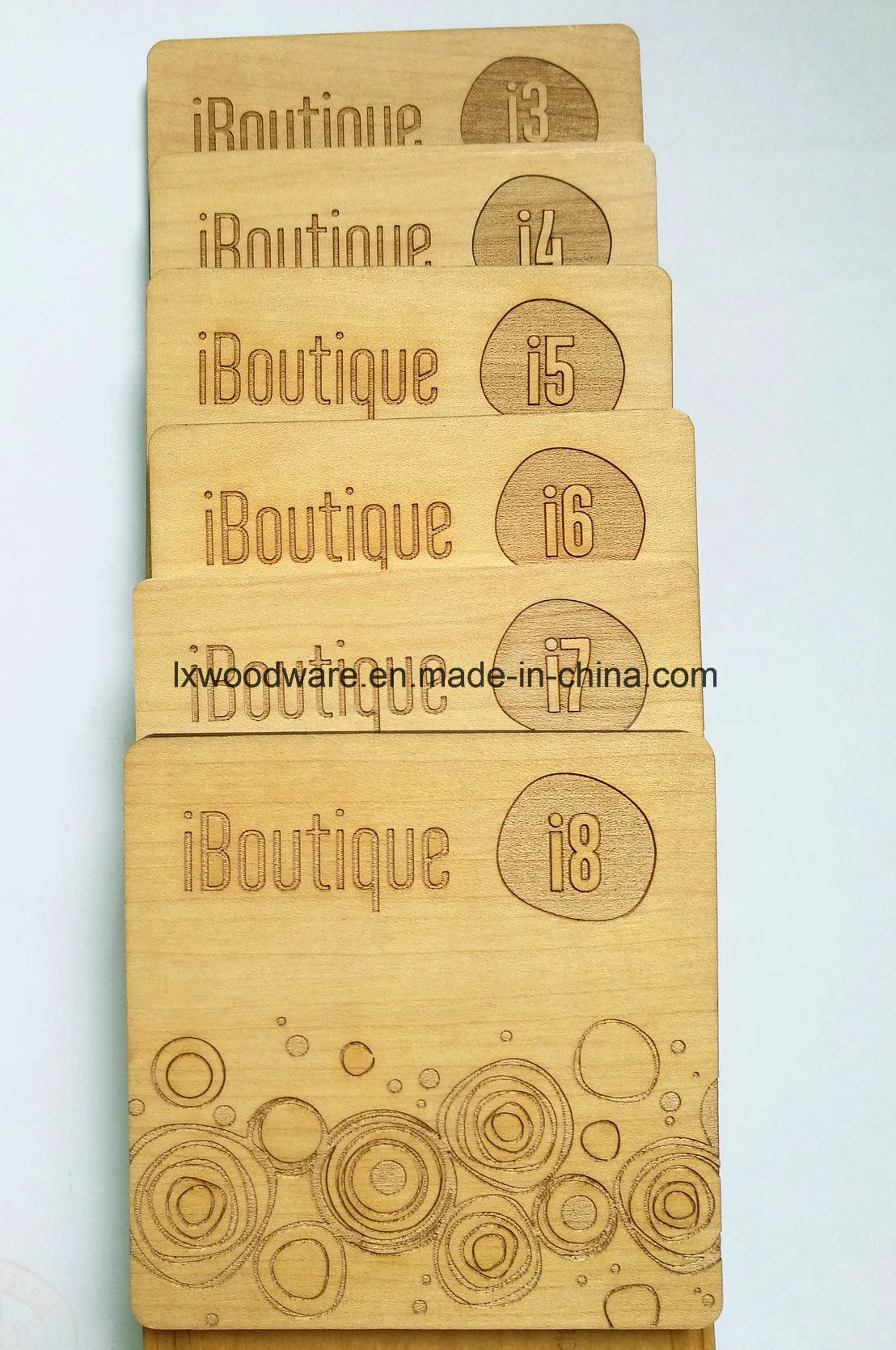 Custom Shape promocional regalo de madera Coaster en acabado mate