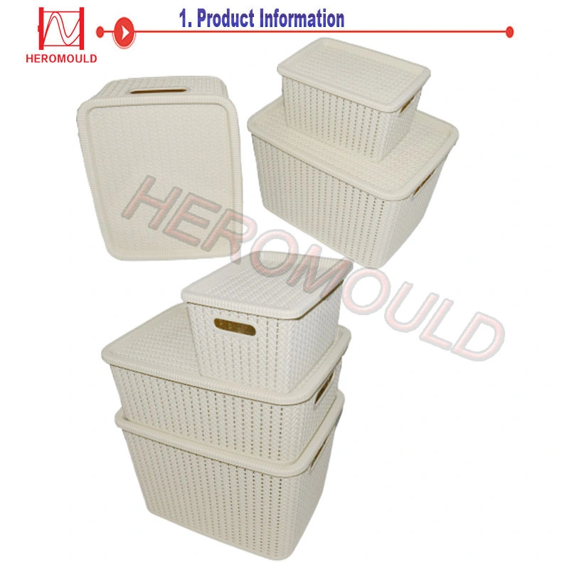 3PC Set Plastic Injection Mould Rattan Storage Box Basekt Mould Heromould