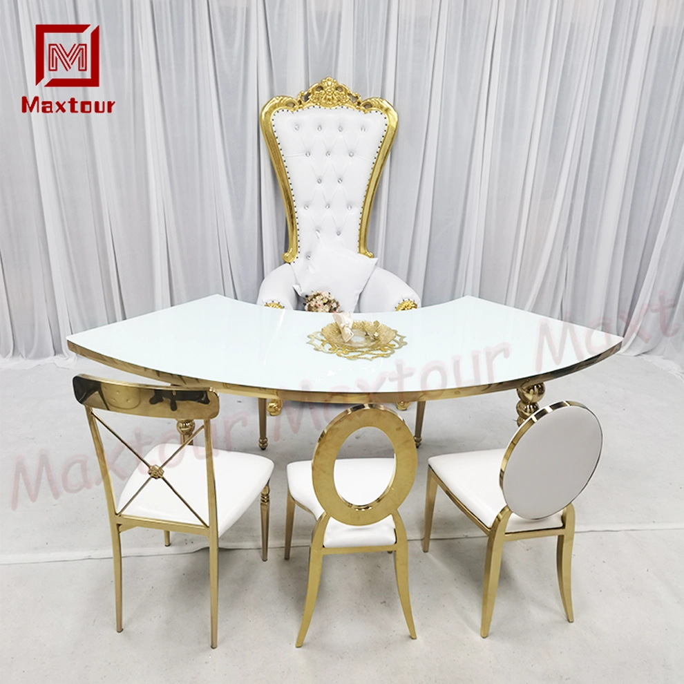 Modern Stainless Steel Half Moon Conference Dining Table for Wedding