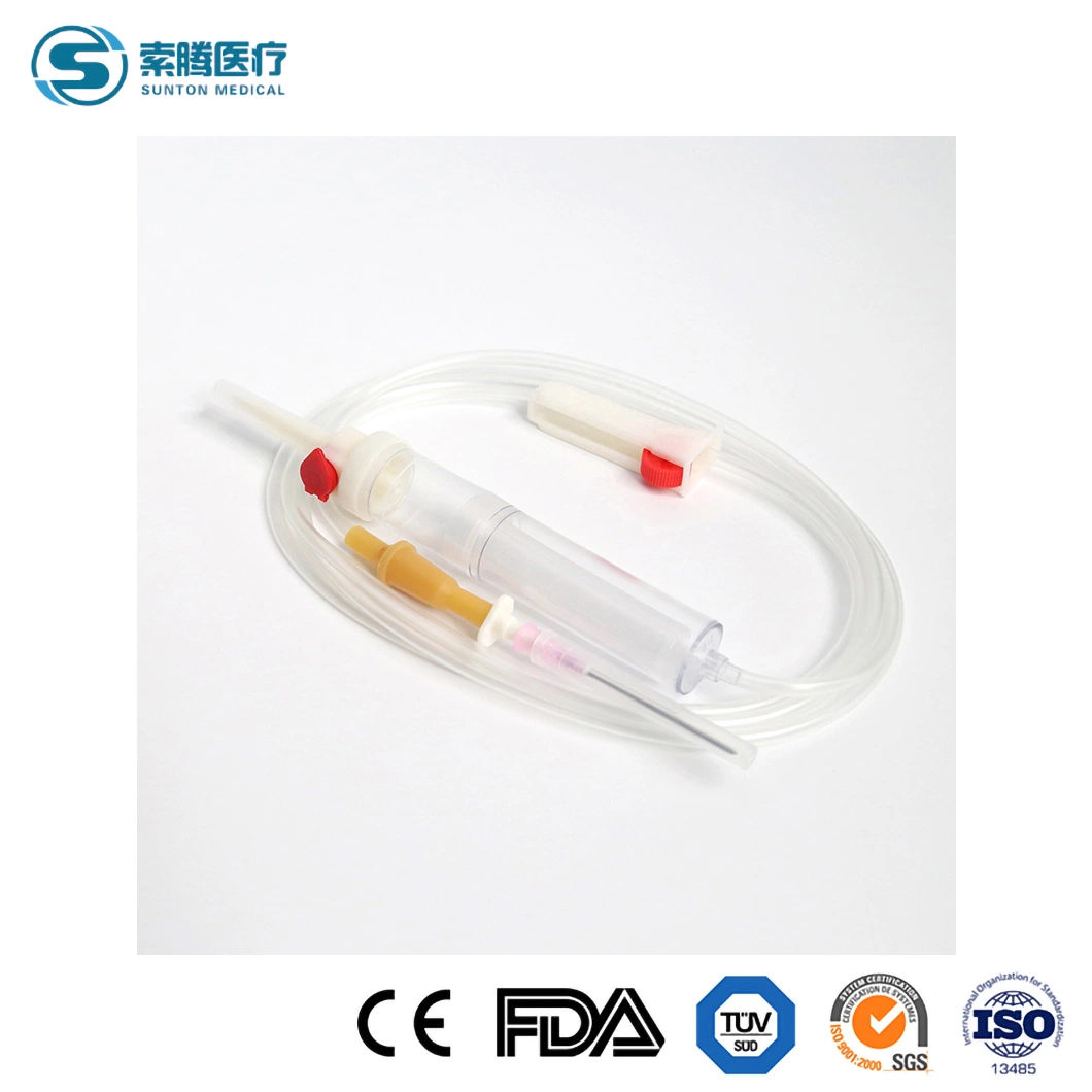 Sunton Blood Transfusion Set Prime China Blood Transfusion Set Factory Sangre venosa desechable recogida de muestras aguja aguja ultrafina transfusión de sangre Establecer