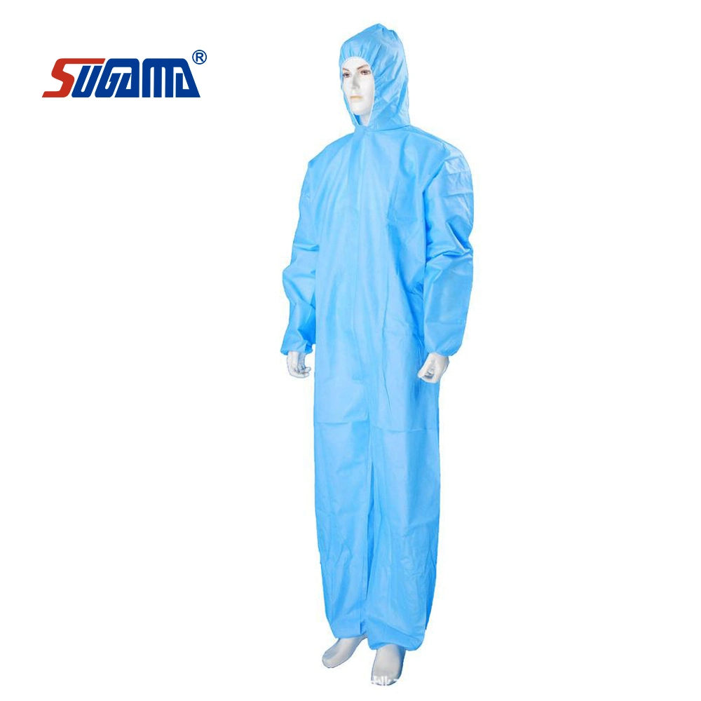 Fabricante de capucha impermeable Hospital Médico Non-Medical Civil de aislamiento de protección desechables mono PP