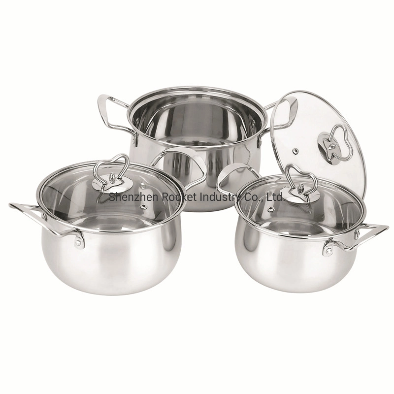 Wholesale/Supplier Stock Pot Set Stainless Steel Casserole Hotpots Cooking Pots