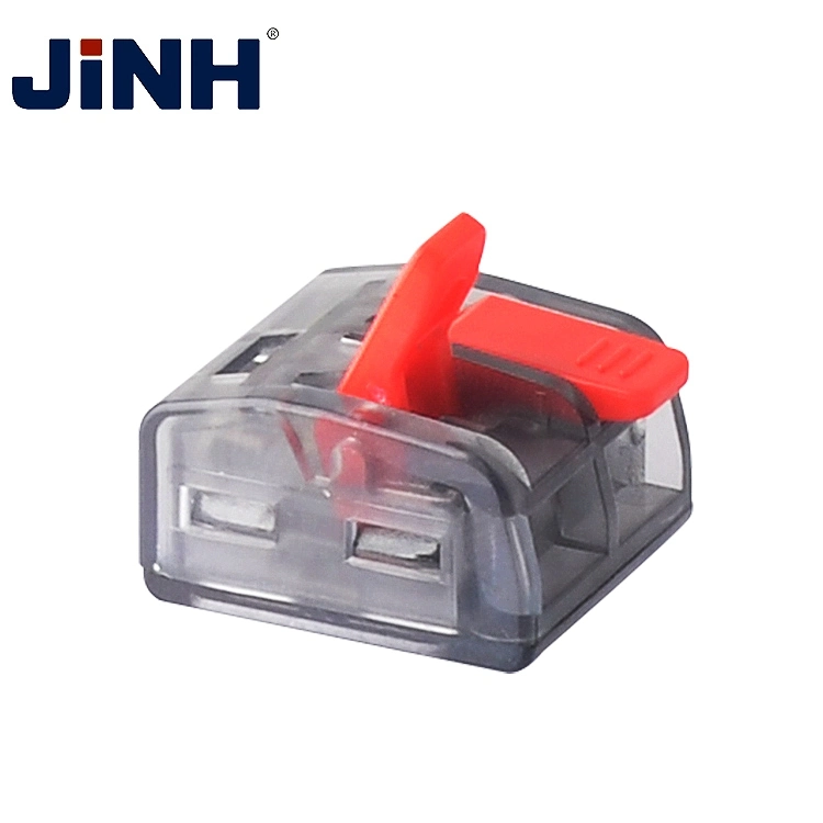 Electrical Compact Spring Push in Wire Terminal Block Splice 2 Pin Lever Connectors for LED