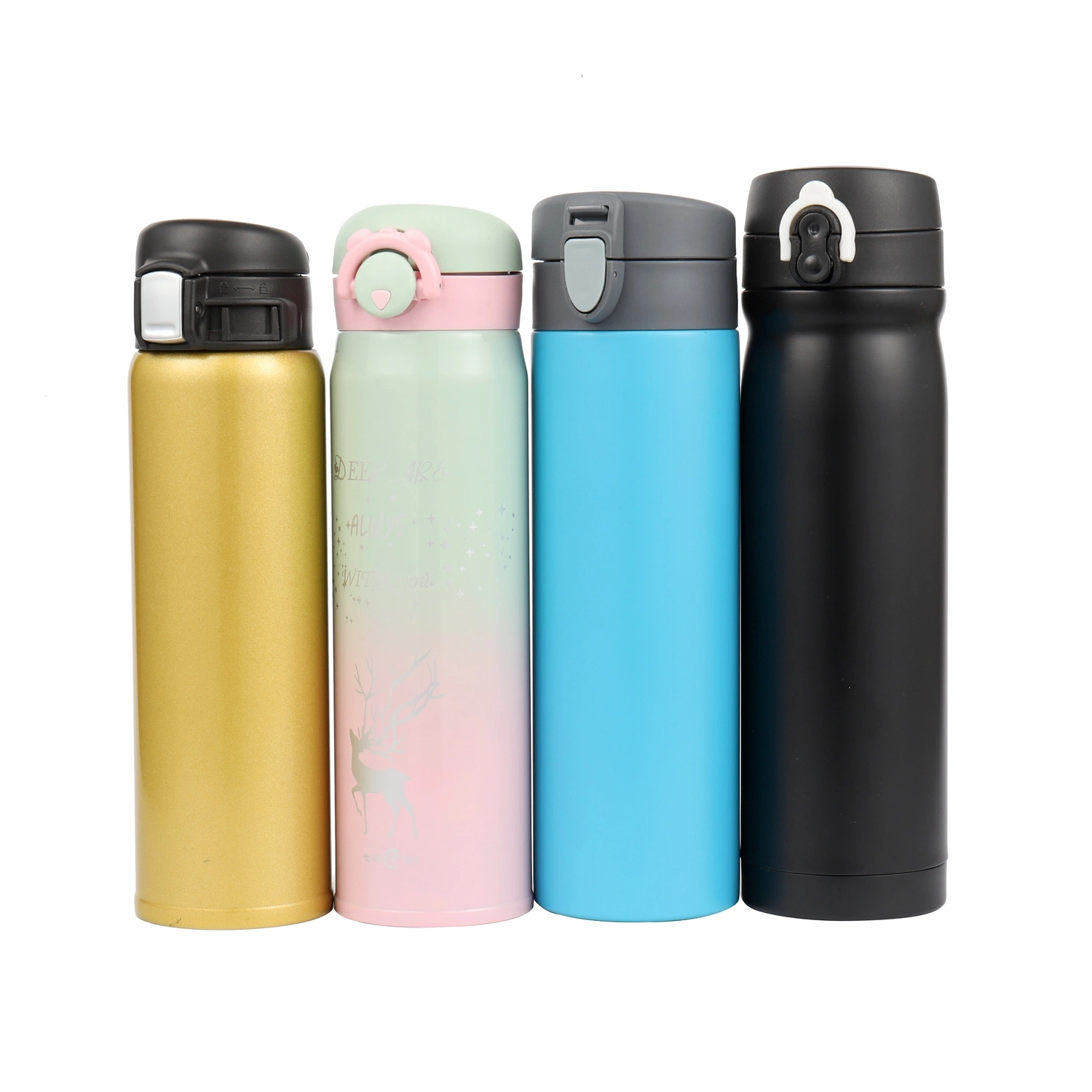 Vacuum Cup Bouncing Lid Vacuum Flasks Portable Stainless Steel Thermos Water Bottle Cute Cartoon Drinking Cups