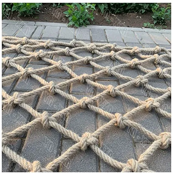 Balcon extérieur porte Hemp Rope Net naturel Manille corde sécurité Compensation