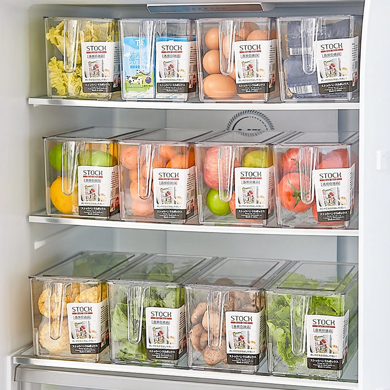 Kitchen Accessories Fresh-Keeping Vegetable Fruit Refrigerator Storage Box with Handle Cover