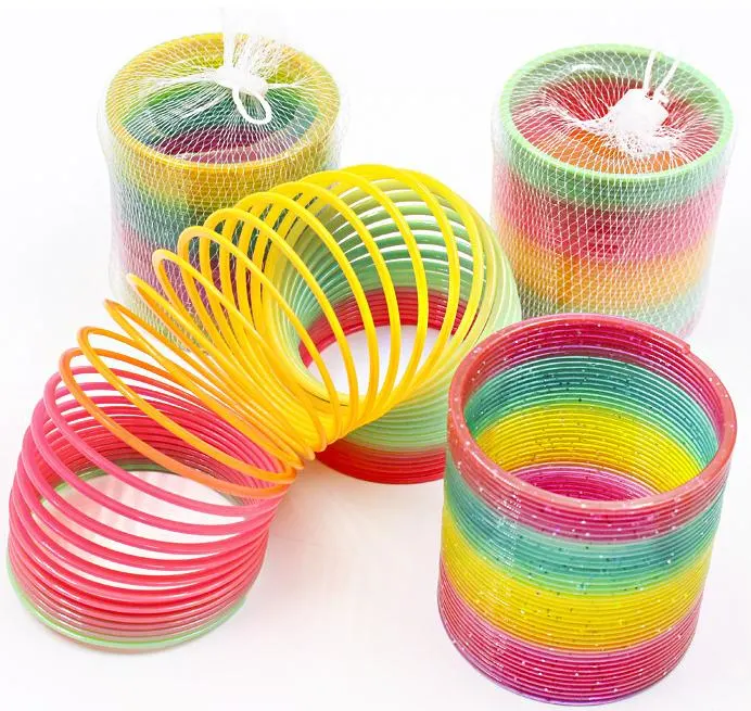 Cheap Children Kids Gifts Fidget Toy Classic Novelty Small/Large Size Plastic Magic Spring Toy Rainbow Coil Spring Toy