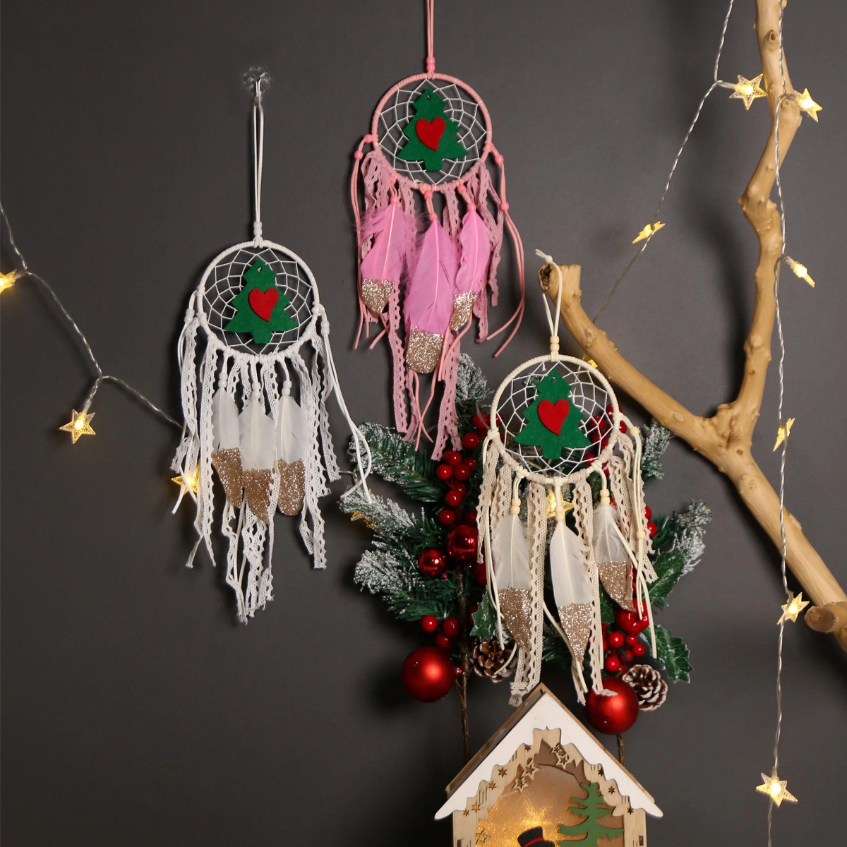 Europe Christmas Decorative Style Feather Dream Catcher