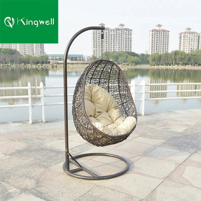 Muebles de exterior Metal Ratán Swing Chair Patio Colgante Chair con Estructura fuerte