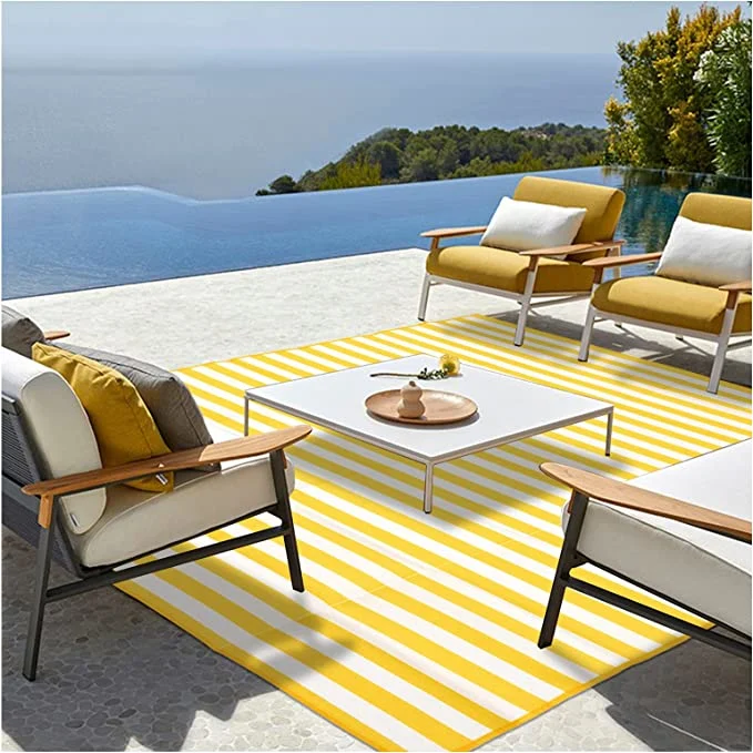 Znz Recycled Plastic Rugs Patio Mat Outdoor Folding Outdoor Patio Floor Carpet PP Woven Mat