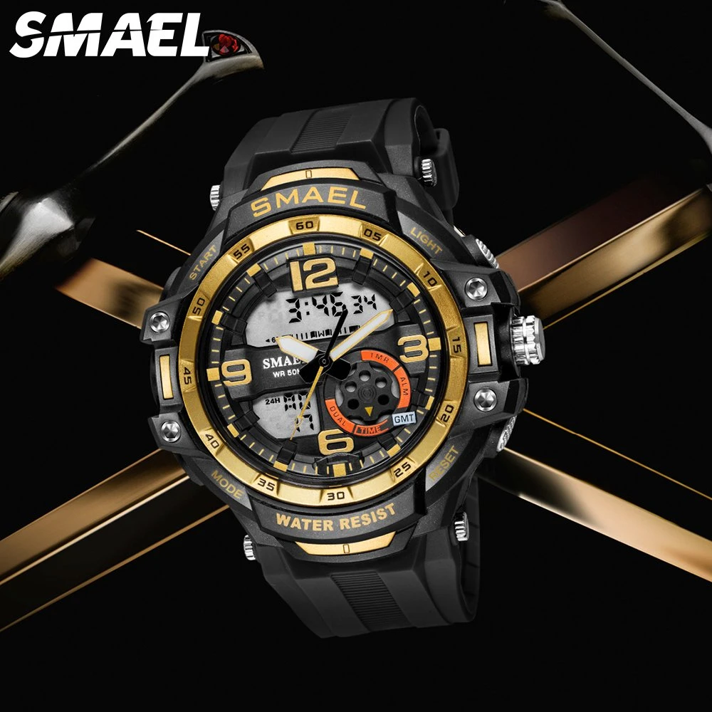 Nouveau modèle multifonctionnel couple militaire style montre sport LED Montre-bracelet électronique analogique étanche numérique