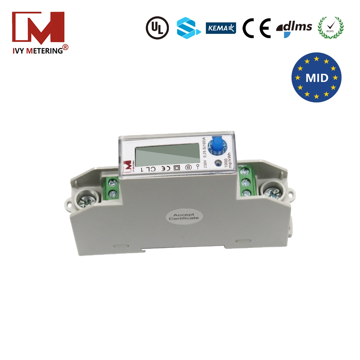 Fase única Modbus RS485 Kwh Medidor bidirecional para Grid-Tied Sistema Solar