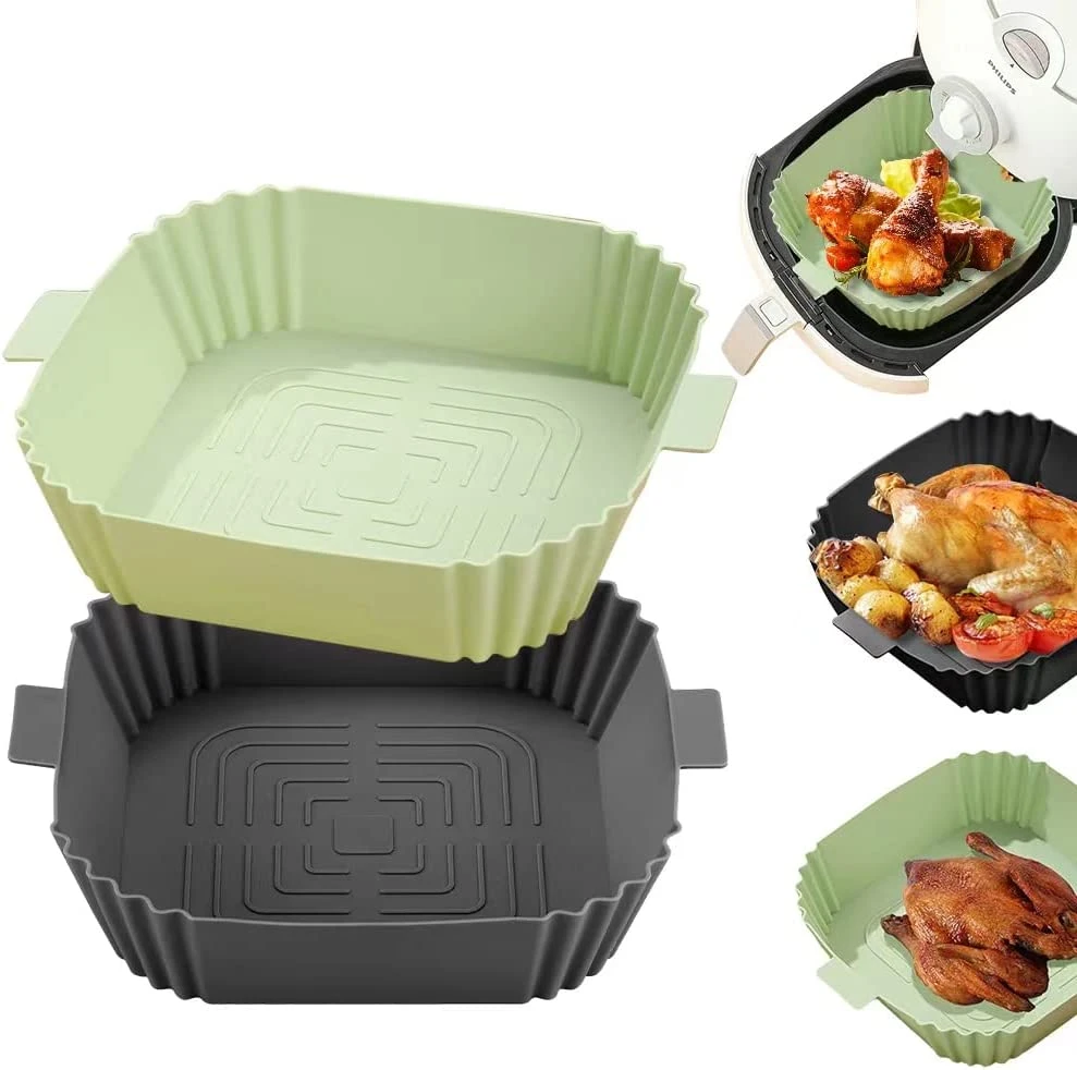 Square 8.5inch Silicone Airfryer Liner Pot Oven Baking Tray