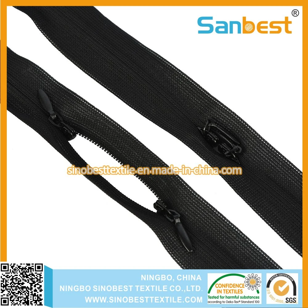 O Type Invisible Nylon Zipper for Garments