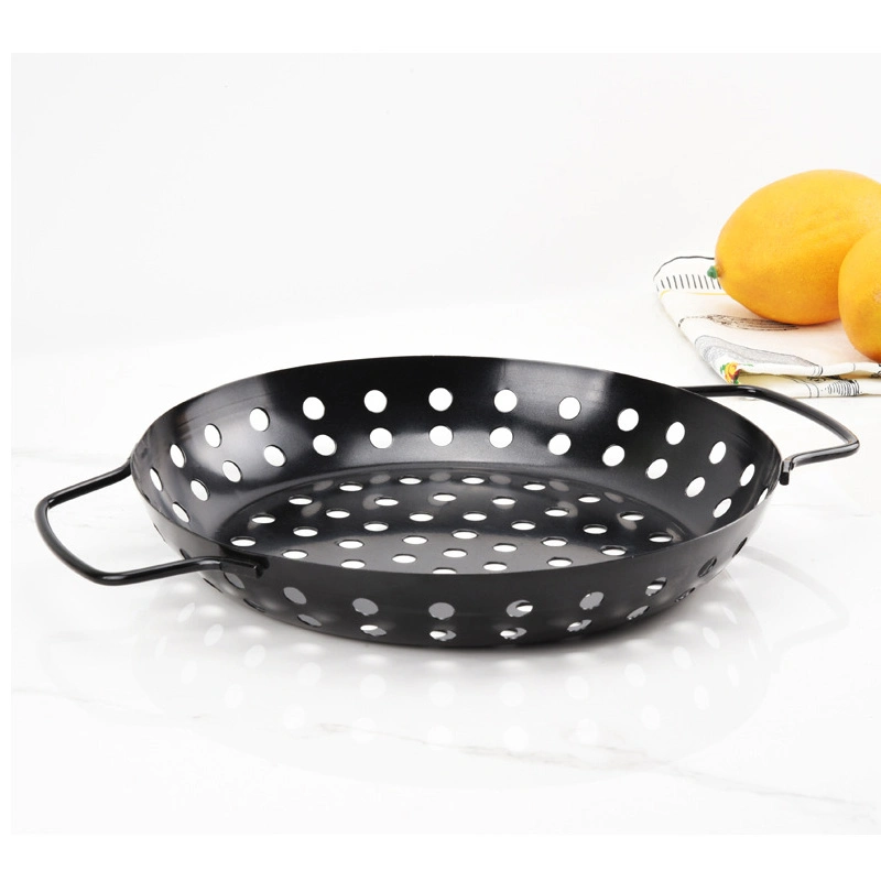 Barbacoa Grill Barbacoa despuntador Non-Stick Sartenes de acero inoxidable bandejas de barbacoa de mangos para verduras y carnes mariscos Esg15737