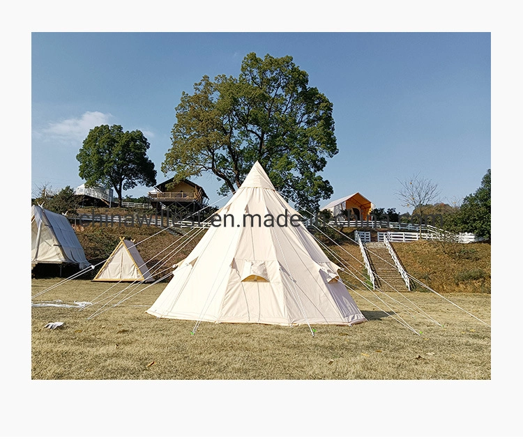 2021 Hight Quality Camping Tent Luxury Glamping 4m 5m Outdoor Cotton Canvas Towel Tent Bell Tent