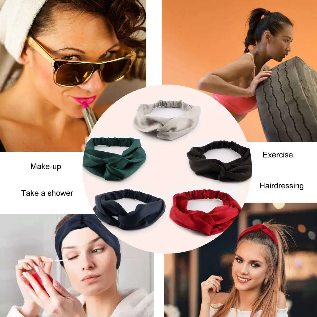 Hot Sale Seda Headband mujeres bandas de pelo elegante Cabello Accesorios