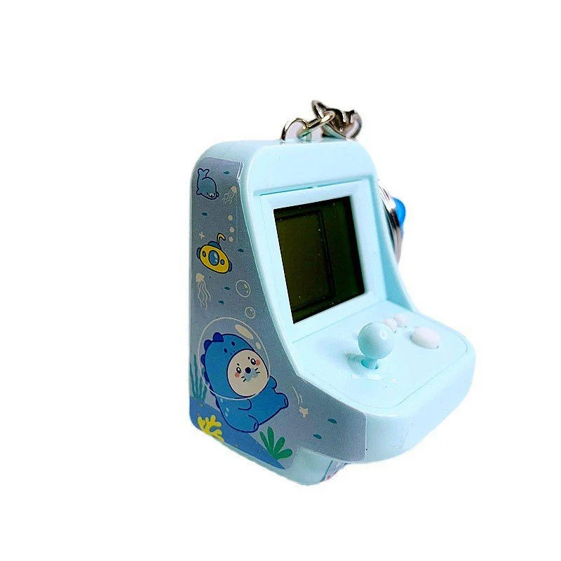 Color Portable Mini Brick Arcade Gaming Players Keychain Present Handheld Game Console