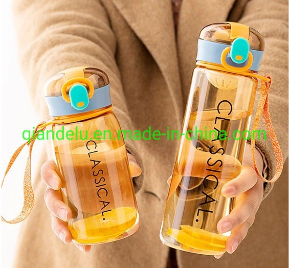 Großhandel/Lieferant Werbe BPA frei Tritan Kunststoff Kinder Trinkflasche niedlich Reisefahrrad Kinder Wasserflasche mit tragbarer Schnur